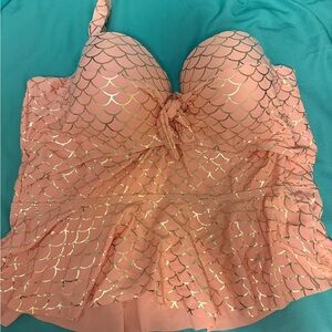 Gold and Pink Mermaid Scale Women's Swimwear